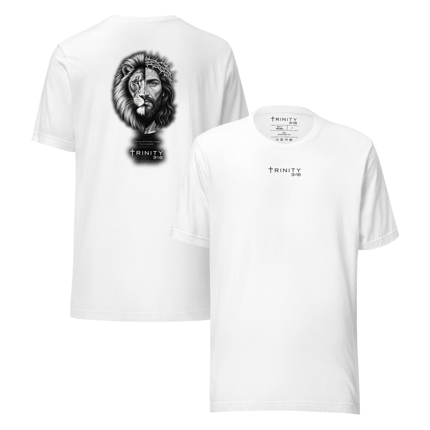 Lion of Judah Christian tee in [color] — Trinity 3:16 faith apparel