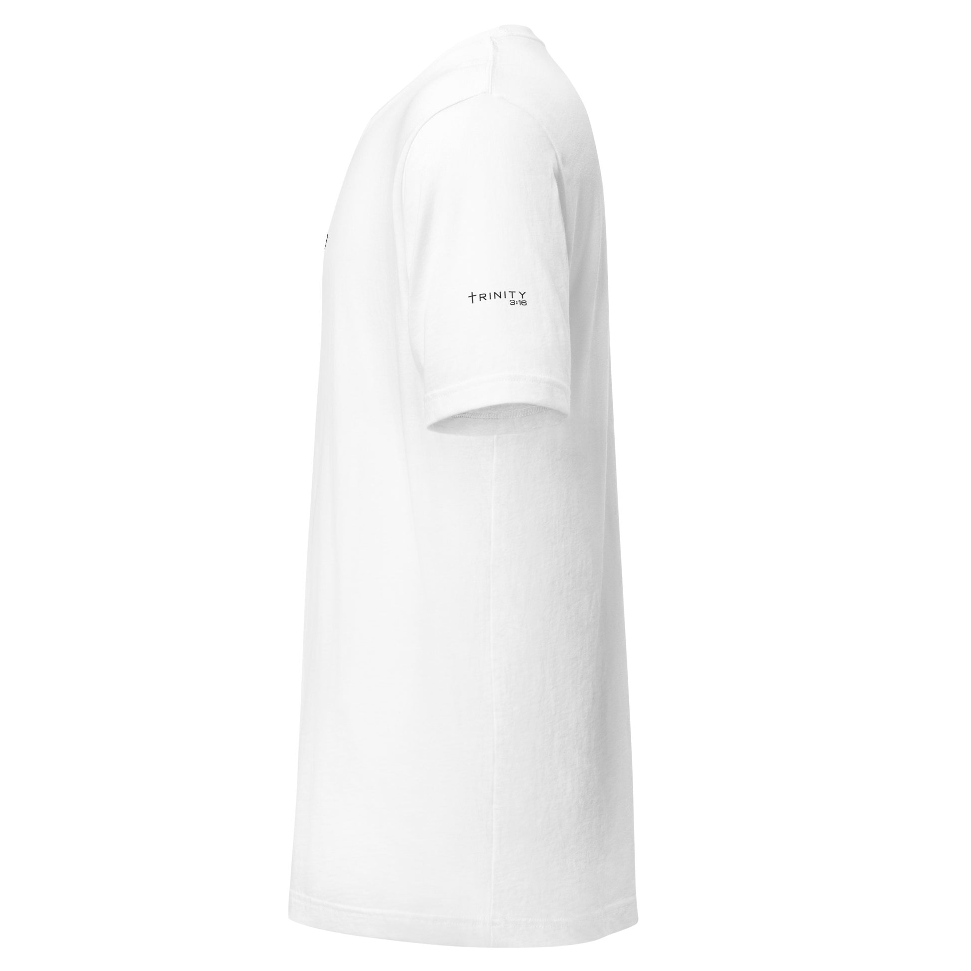T316 Icon Christian tee in white— Trinity 3:16 faith apparel