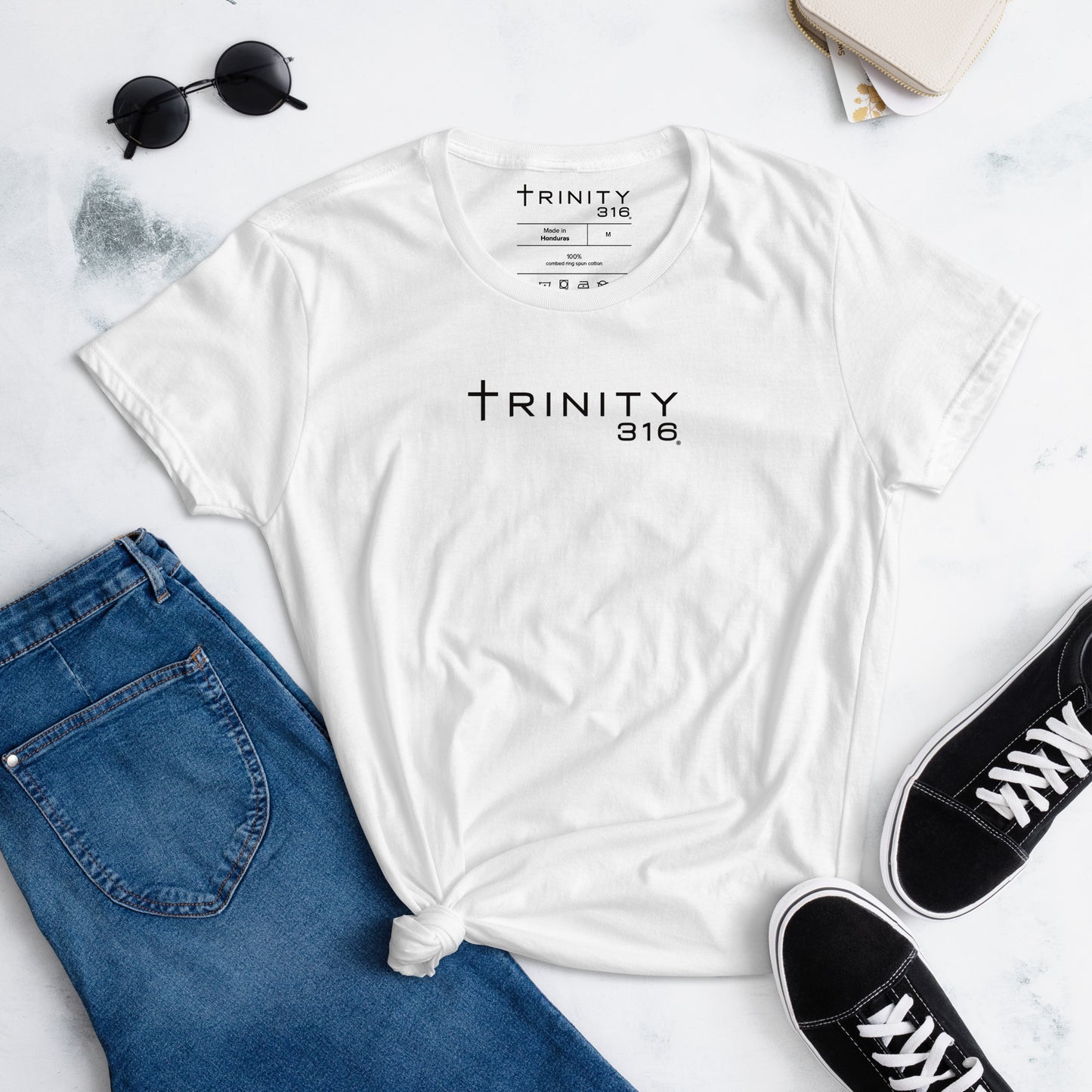 Trinity 316 Women's White Short Sleeve T-Shirt | Christian Fashion