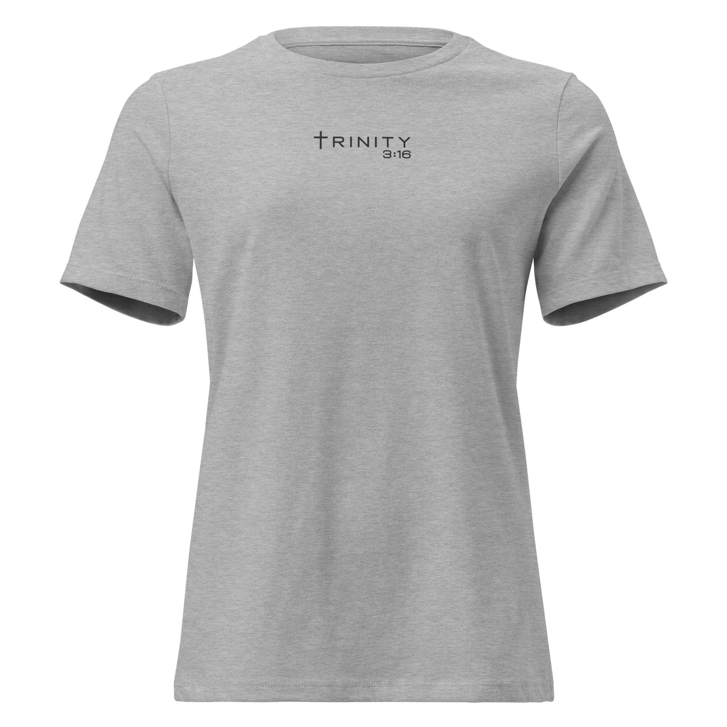 Trinity 3:16 Logo Christian womens tee in athletic heather — Trinity 3:16 faith apparel