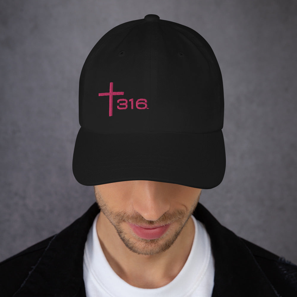 Trinity 316 ICON Unstructured Adjustable Hat | Deep Pink - Black (Limited Edition)